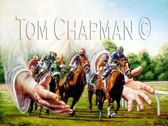 It's All in the Hands - horseracing giclee print