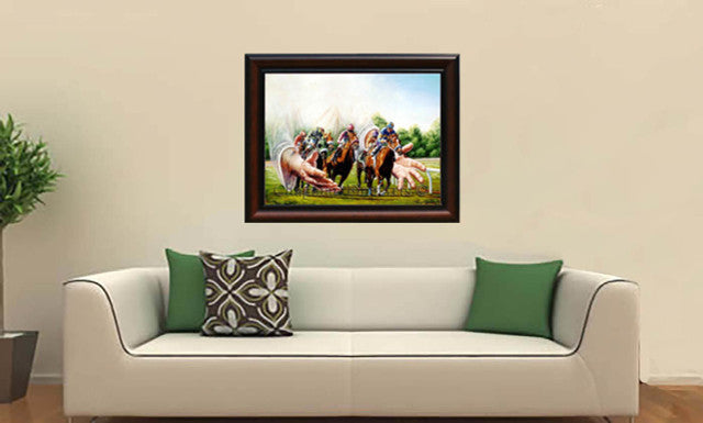 It's All in the Hands - horseracing giclee print