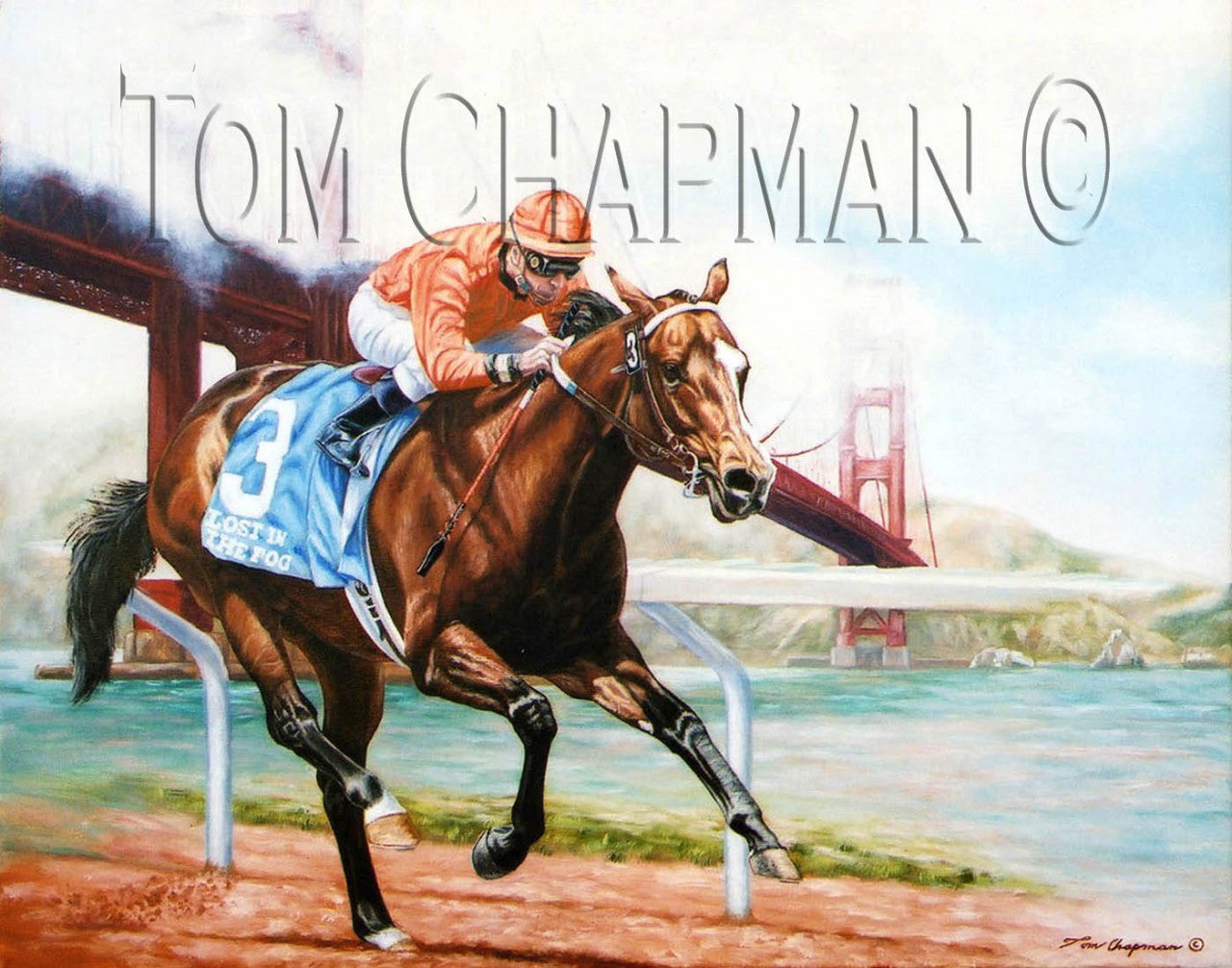 Lost in the Fog, horseracing giclee canvas print