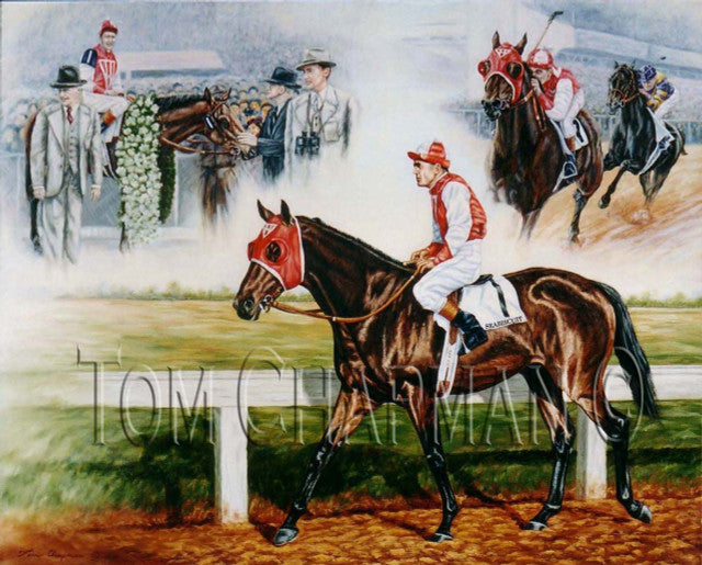 Seabiscuit, An American Legend - horseracing giclee canvas print