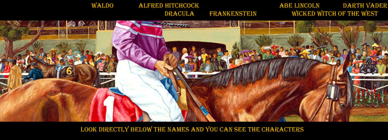 The Calm Before the Race - horseracing giclee canvas print