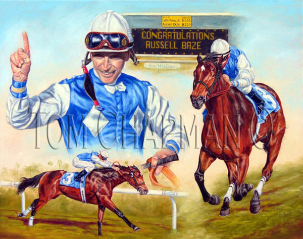 The Russell Record, - horseracing giclee canvas print